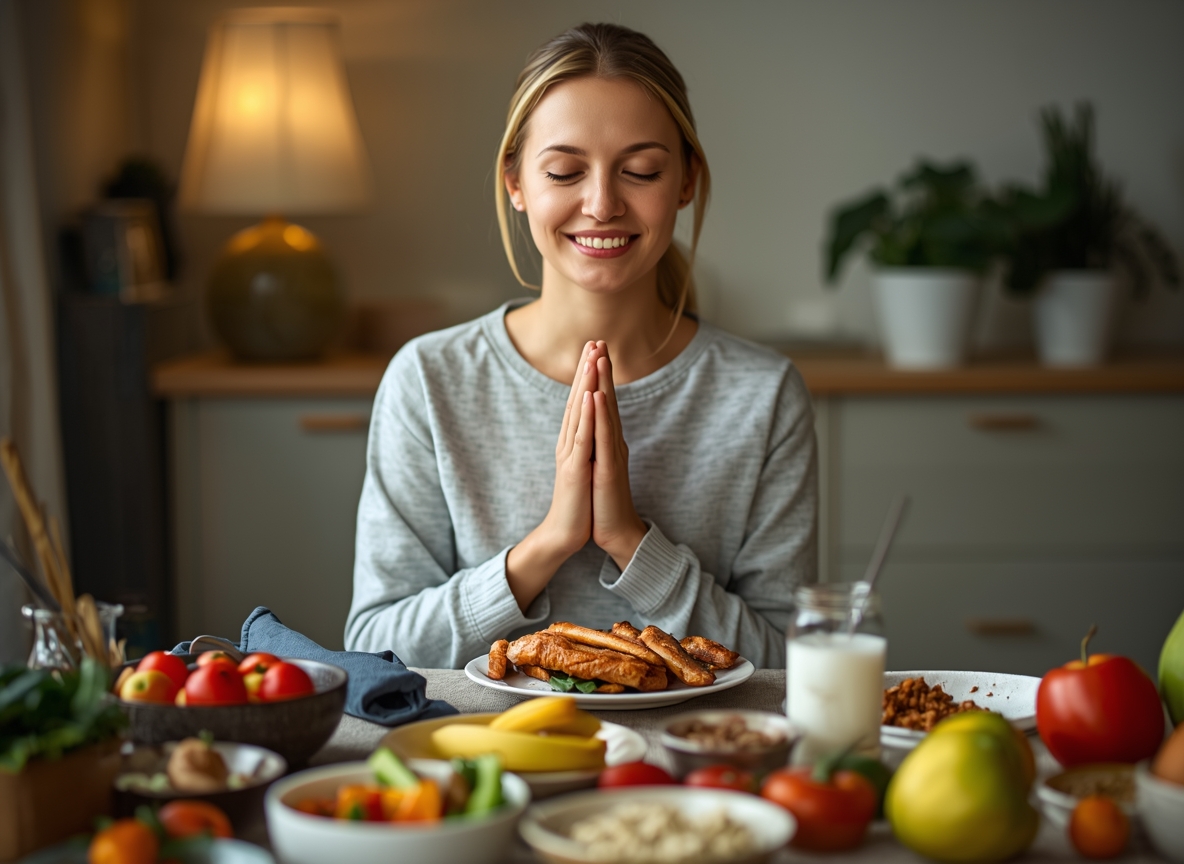 Symbolsk illustrasjon av oppmerksomhet rundt måltid